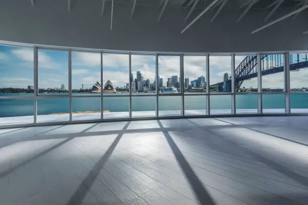 Photo of Sydney harbor outside the windows