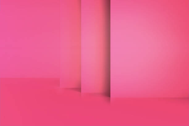 istock Empty pink color studio wall room background, product display with copy space for display of content design. Classic style, studio mock-up. 3D illustration 1162692675