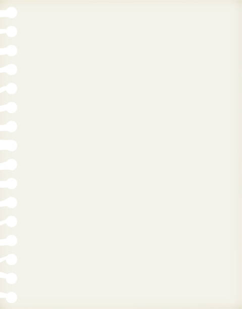 illustrations, cliparts, dessins animés et icônes de une illustration verticale de vecteur d'une page déchirée blanche blanche blanche d'un bloc-notes en spirale - spiral notebook ring binder old paper