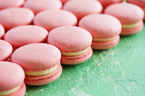 istock Macaroni French dessert with raspberries and chocolate. 1162696286