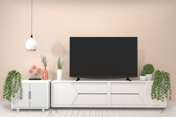 istock Mock up Pink room interior concept poster frames and modern cabinet in modern zen empty room, minimal designs, 3d rendering 1162697392