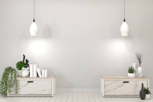 istock Mock up Tv shelf cabinet in modern empty room. 3d rendering 1162699216