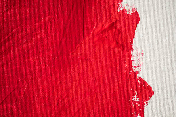 istock close up texture red color paint on white canvas  background 1162700230