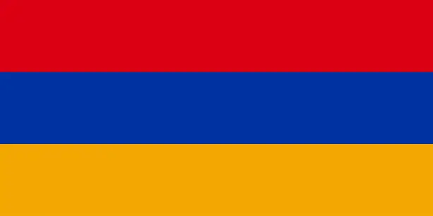 Vector illustration of Flag of Armenia. Official colors. Correct proportion. Vector