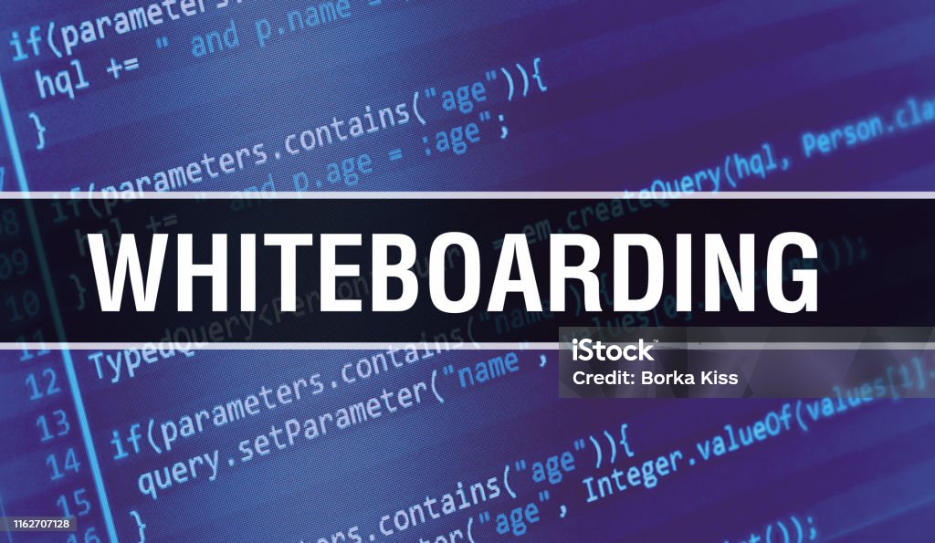 White Coding System Whiteboarding Concept Illustration Using Code For Developing Programs ...