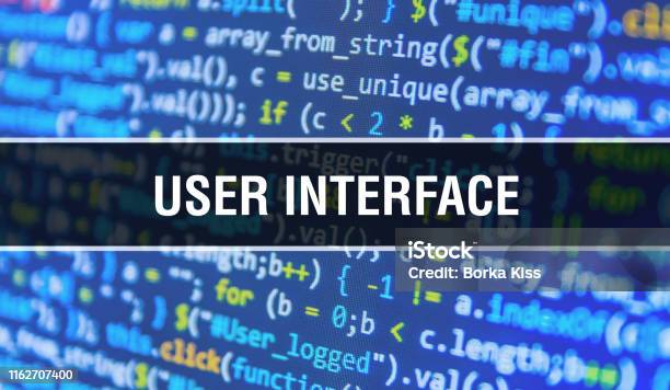 User Interface With Binary Code Digital Technology Background Abstract ...