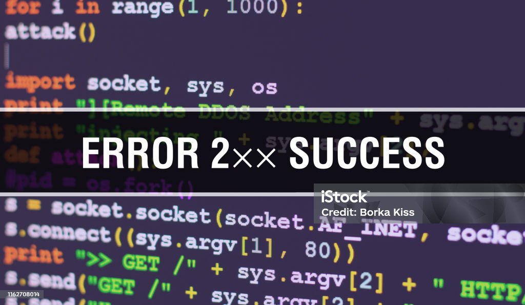 Error 2 Success Text Written On Programming Code Abstract Technology ...