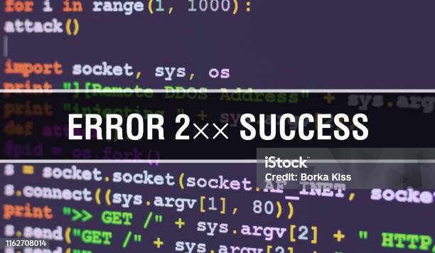 Error 2 Success Text Written On Programming Code Abstract Technology ...