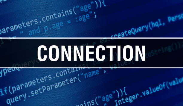 Connection concept illustration using code for developing programs and app. Connection website code with colorful tags in browser view on dark background. Connection on binary computer code, ilustración del concepto de conexión utilizando código para el desarrollo de programas y aplicaciones. código del sitio web de conexión con etiquetas coloridas en la vista del navegador sobre fondo oscuro. conexión en código binario de computadora,