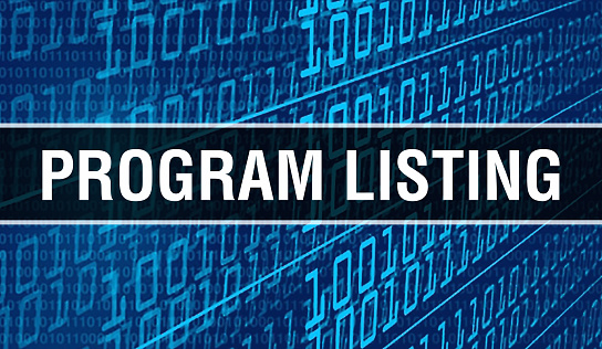 Program Listing With Binary Code Digital Technology Background Abstract ...