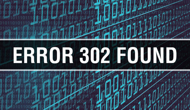 Error 302 Found concept illustration using code for developing programs and app. Error 302 Found website code with colourful tags in browser view on dark background. Error 302 Found on binary error 302 ilustración del concepto encontrado utilizando código para el desarrollo de programas y aplicación. error 302 se ha encontrado código de sitio web con etiquetas de colores en la vista del navegador sobre fondo oscuro. error 302 encontrado en