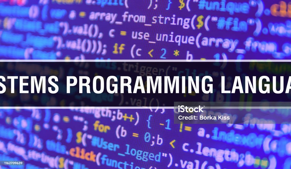Systems Programming Language With Binary Code Digital Technology ...