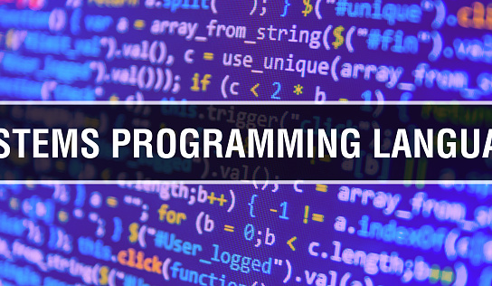 Systems Programming Language With Binary Code Digital Technology ...