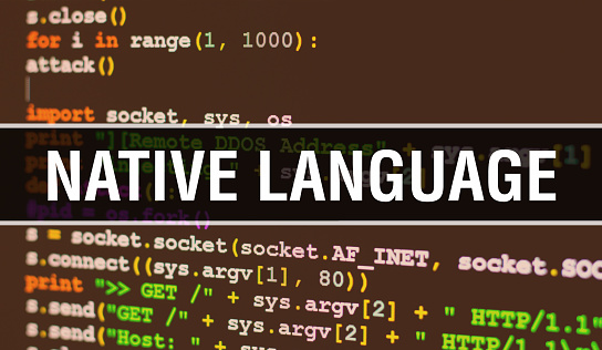 Native Programming Concept Examples Native Language Concept With Random Parts Of Program Code Native ...