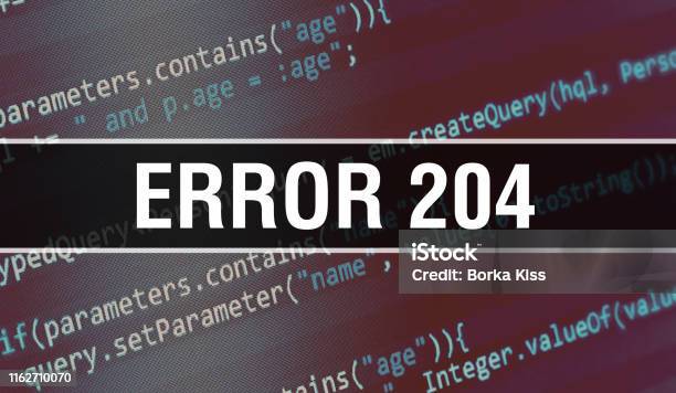 X204 Error Ilustrasi Konsep Error 204 Menggunakan Kode Untuk Mengembangkan Program ...