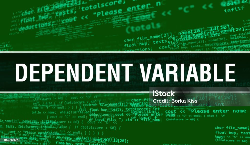 Dependent Variable Text Written On Programming Code Abstract Technology ...