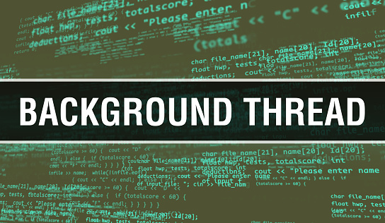 Background Thread Text Written On Programming Code Abstract Technology ...