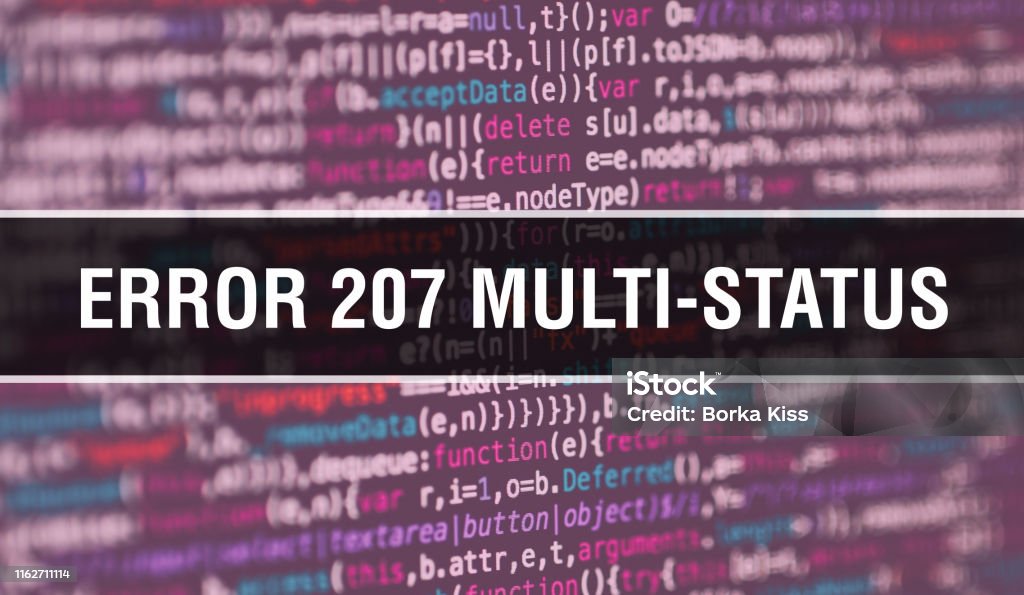 Error 207 multistatus With Abstract Technology Binary Code ...