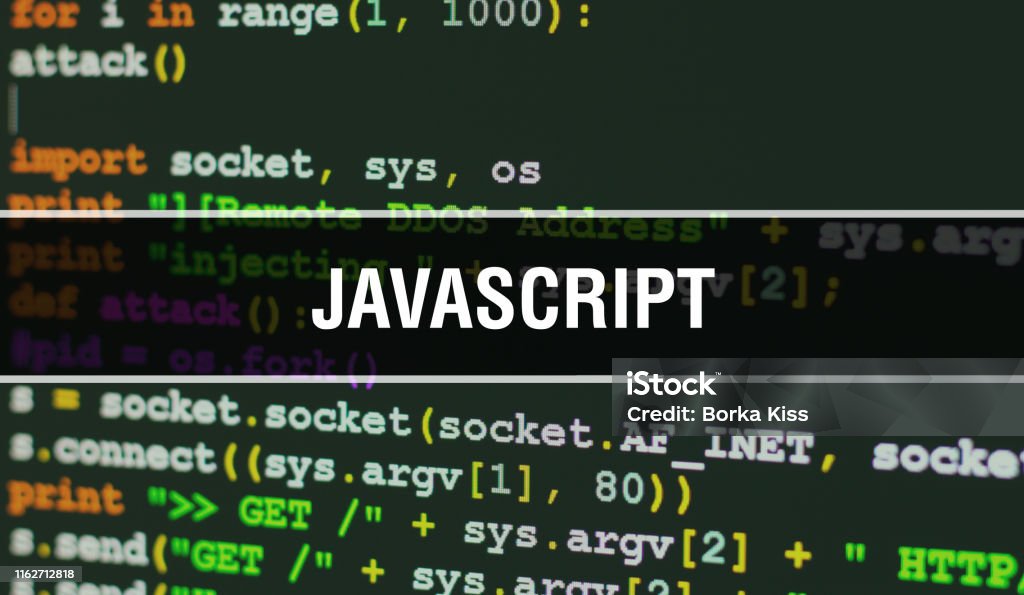 Foto de Texto Do Javascript Escrito No Código De Programação Fundo ...