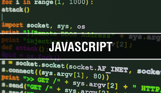 Foto de Texto Do Javascript Escrito No Código De Programação Fundo ...