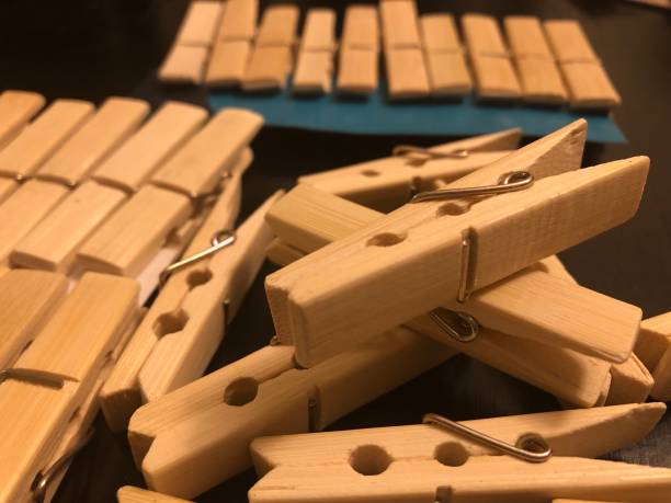 istock Wooden cloth pegs 1162713827