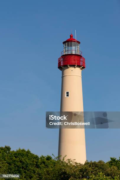 Atlantic Ocean Coastal Beacon Cape May Lighthouse In New Jersey Usa Stock Photo - Download Image Now