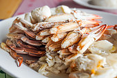 fresh cooked crab meat seafood
