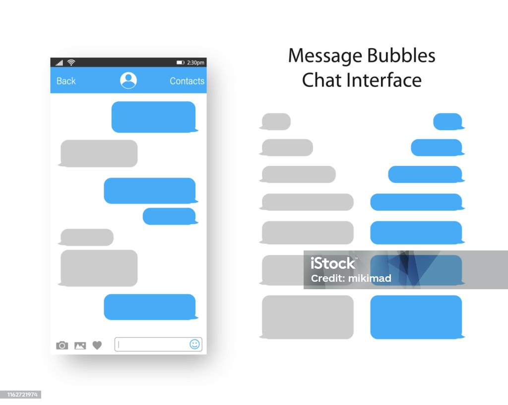 Android Text Message Templates Text Messaging Smartphone Mobile Phone Template Realistic Vector ...