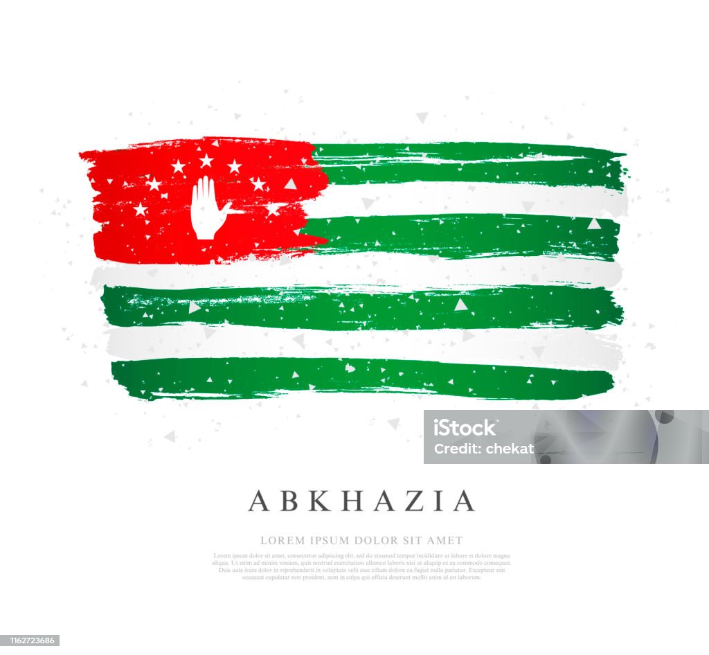 Flagge Von Abchasien Vektorillustration Auf Weißem Hintergrund Stock ...