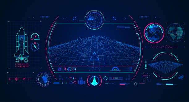 illustrazioni stock, clip art, cartoni animati e icone di tendenza di radar astronave - veicolo spaziale