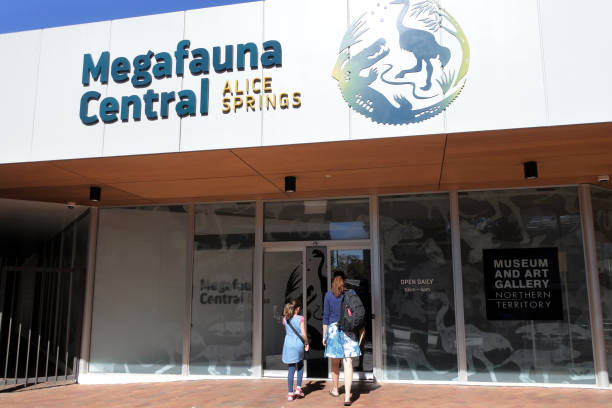 Alice Springs, Northern Territory, Australia - May 29 2019:Megafauna Central Museum showcases the unique fossils of megafauna of Central Australia that was found in Alcoota Fossil Beds in the Northern Territory in 1962.