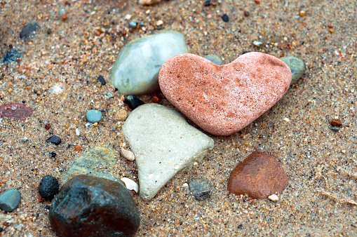 heart-shaped sea stone, stone heart