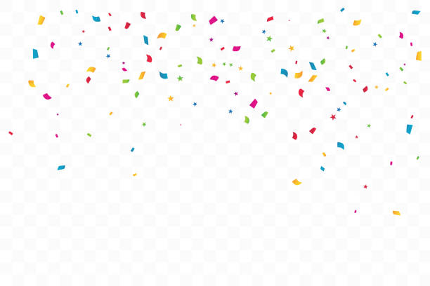 istock Colorful Confetti Star On Transparent Background. Celebration Party. Vector Illustration 1162732998