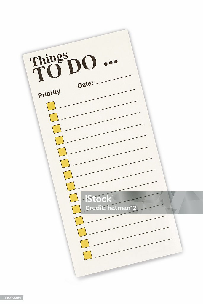Notepad With Checkboxes Task List With Checkboxes Stock Photo - Download Image Now - Blank ...