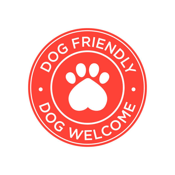 illustrazioni stock, clip art, cartoni animati e icone di tendenza di icona dog friendly. - hotel greeting welcome sign service