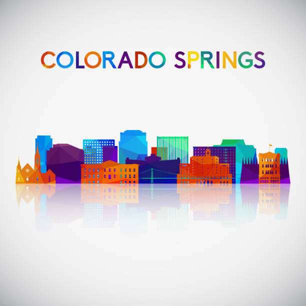 Colorado Springs skyline silhouette in colorful geometric style. Symbol for your design. Vector illustration. Colorado Springs skyline silhouette in colorful geometric style. Symbol for your design. Vector illustration. colorado springs stock illustrations