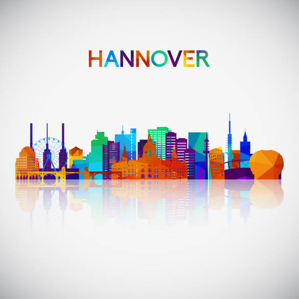 Hannover skyline silhouette in colorful geometric style. Symbol for your design. Vector illustration. Hannover skyline silhouette in colorful geometric style. Symbol for your design. Vector illustration. hanover germany stock illustrations
