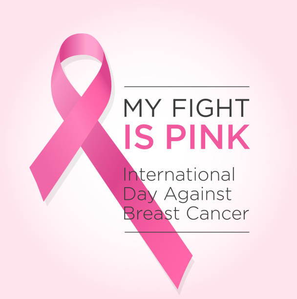 ilustraciones, imágenes clip art, dibujos animados e iconos de stock de bandera del día internacional contra el cáncer de mama. mi pelea es rosa. - breast cancer awareness