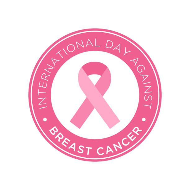 ilustrações de stock, clip art, desenhos animados e ícones de international day against breast cancer stamp - breast cancer awareness ribbon ribbon breast cancer cancer