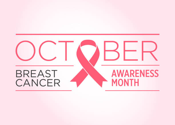 ilustrações, clipart, desenhos animados e ícones de cancro da mama. bandeira do mês da consciência - pink october