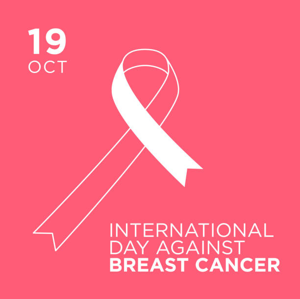 illustrazioni stock, clip art, cartoni animati e icone di tendenza di striscione della giornata internazionale contro il cancro al seno. - breast cancer cancer breast cancer awareness ribbon pink