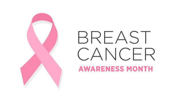 ilustraciones, imágenes clip art, dibujos animados e iconos de stock de estandarte del mes de concientización sobre el cáncer de mama - breast cancer awareness