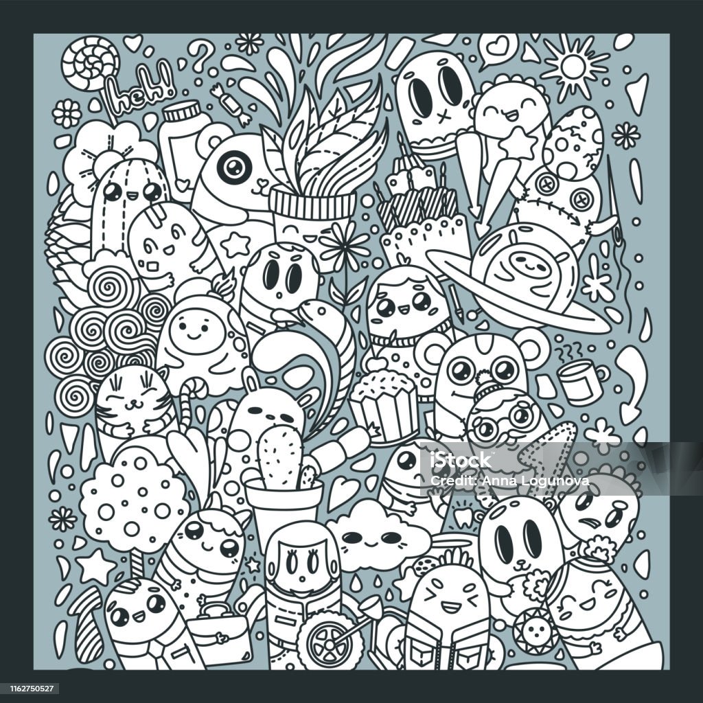 Doodle Kawaii Cute Cartoon Characters Stock Illustration - Download Image Now - Coloring, Monster - Fictional Character, Doodle - iStock Doodle Kawaii Cute Cartoon Characters Stock Illustration - Download Image Now - Coloring, Monster - Fictional Character, Doodle - iStock