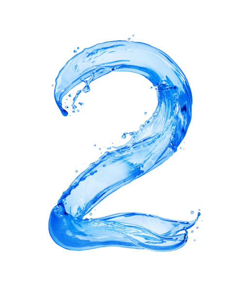 istock Number 2 made with water splashes, isolated on a white background 1162751728