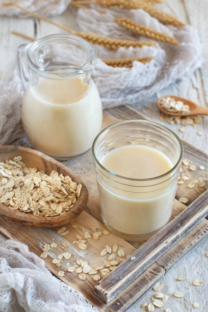 istock Vegan oat milk, non dairy alternative milk 1162754200
