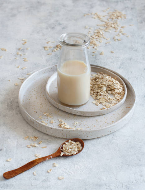 istock Vegan oat milk, non dairy alternative milk 1162754236