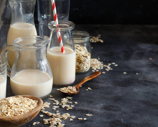 istock Vegan oat milk, non dairy alternative milk 1162754241