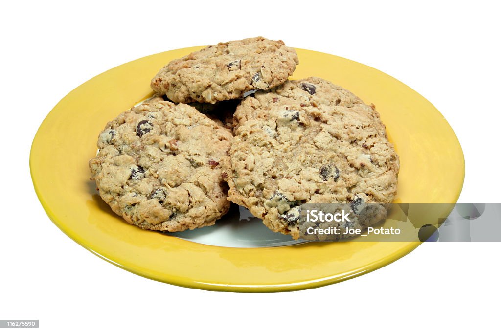 Plate of Cookies Plate of freshly baked oatmeal chocolate chip cookies. Arranging Stock Photo