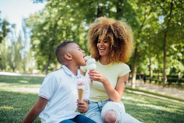 istock Mother and son having ice cream 1162758761