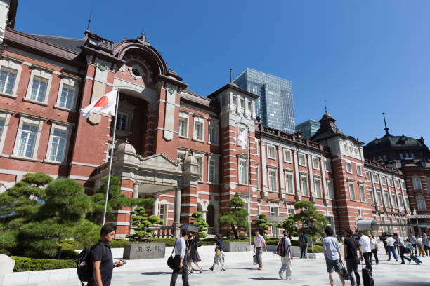 일본의 도쿄역 - tokyo station railroad station chiyoda ward building exterior 뉴스 사진 이미지